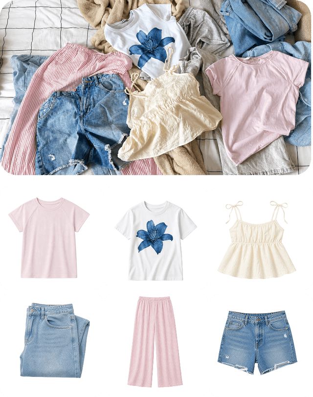 Flat lays and wardrobe shots